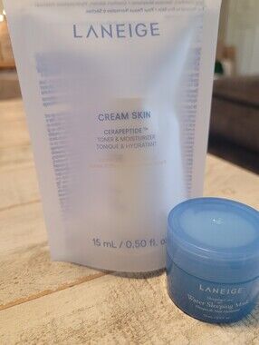 New Laniege Cream Skin Toner & Water Sleeping Mask Bundle